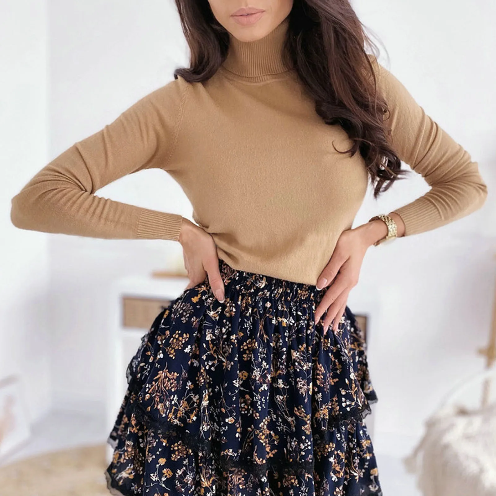 

Fashion Women Sweaters Solid Turtleneck Sexy Long Sleeve Sweater Pullover Slim Tops женские свиеѬа slim design All-match winter